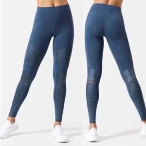 Alo Yoga Blue High Waist Moto Leggings